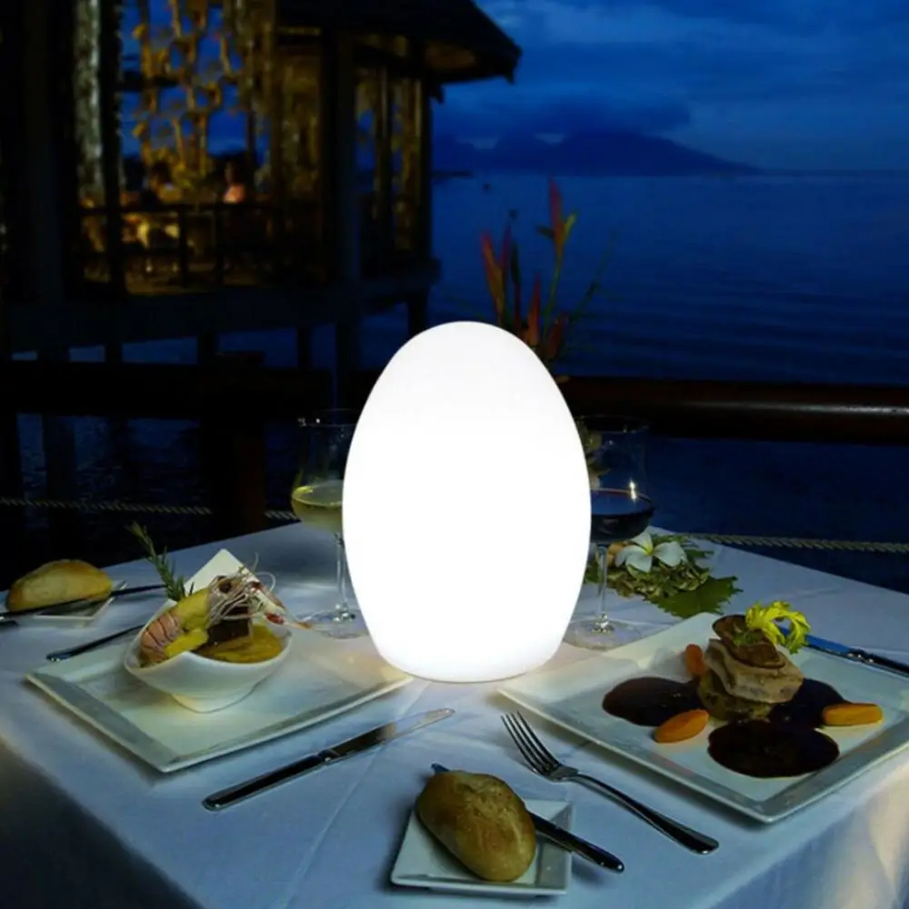 LED Night Lights USB Rechargeable Egg Shape RGB Pat Light Baby Feeding Sleeping Eye Protection Lamp Outdoor Bar Table Lamp