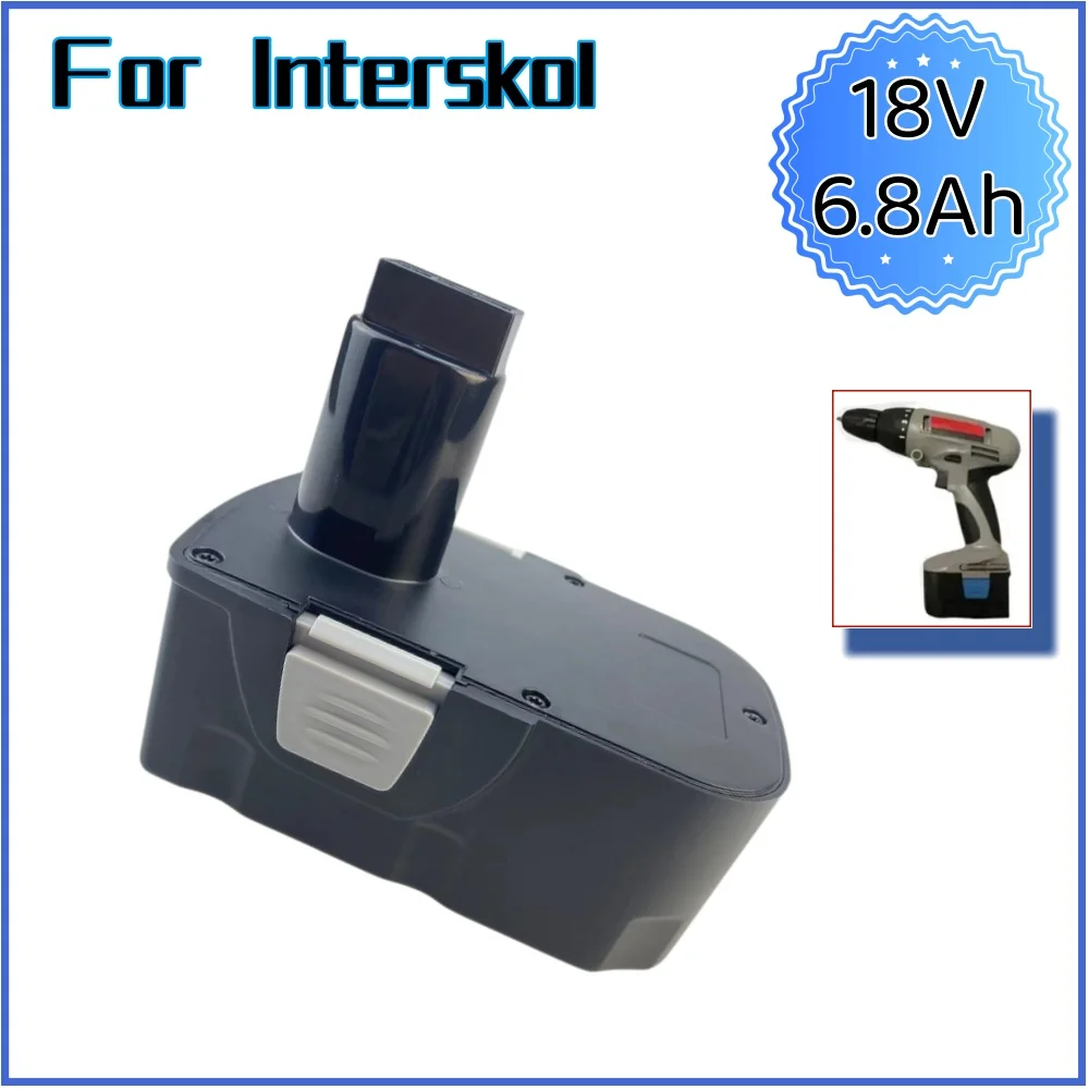 18V 6800mAh Ni-CD DA-18ER Power Tools Replacement Rechargeable Battery for Interskol Cordless Screwdriver 18V H18