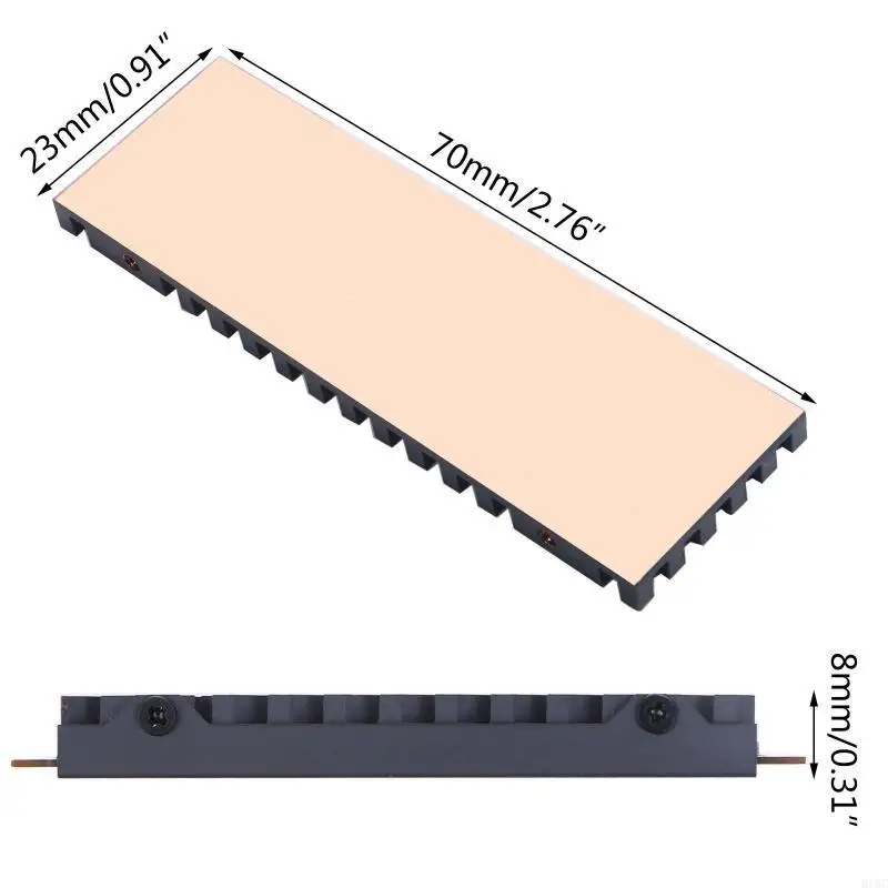 Distributo calore in rame per M.2 NGFF 2280 PCI-E NVME SSD Raffreddamento Termico P