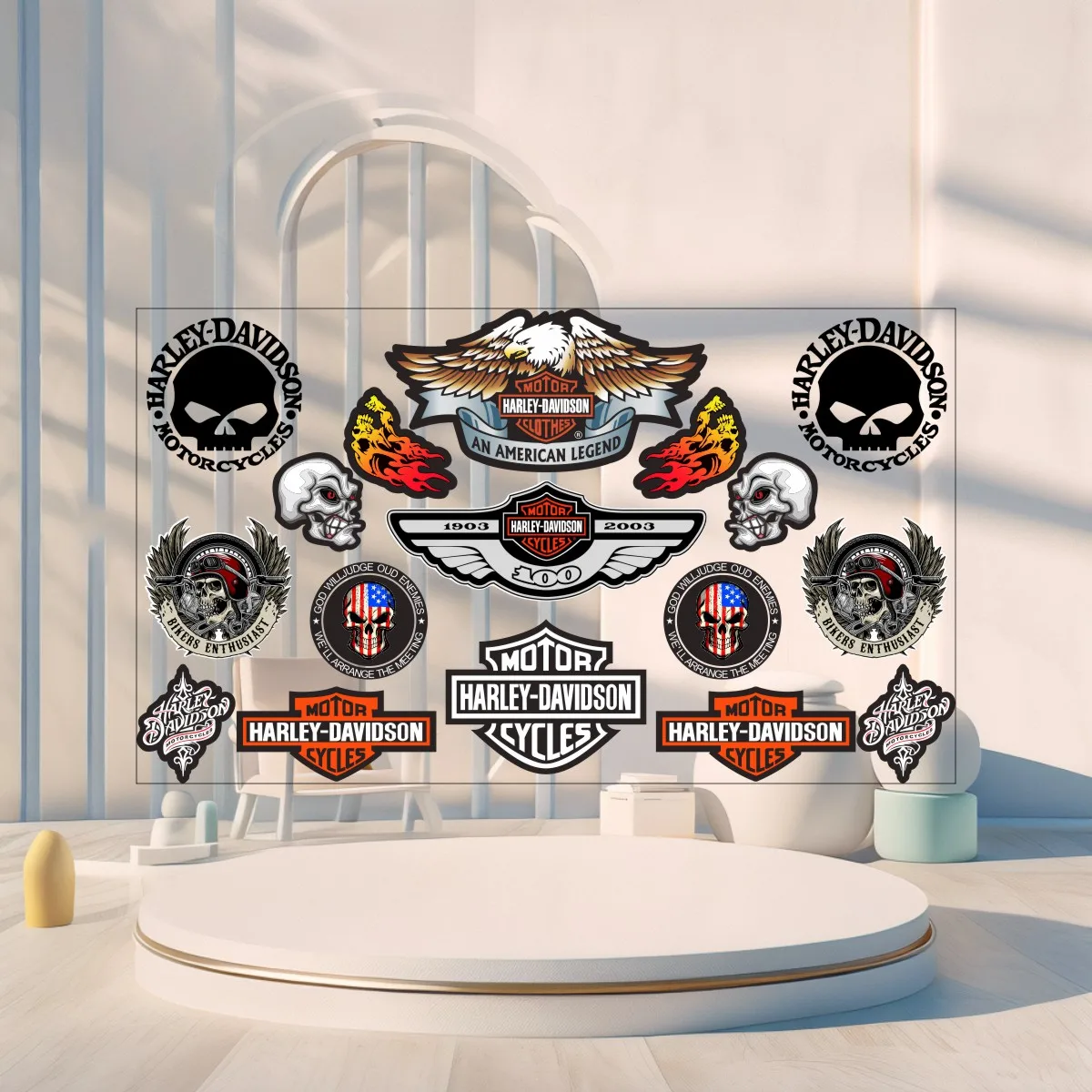 

For Harley Davidson PA1250 Motorcycle Helmet Fuel Tank Personality Waterproof Decorative Reflective Decal Sticker