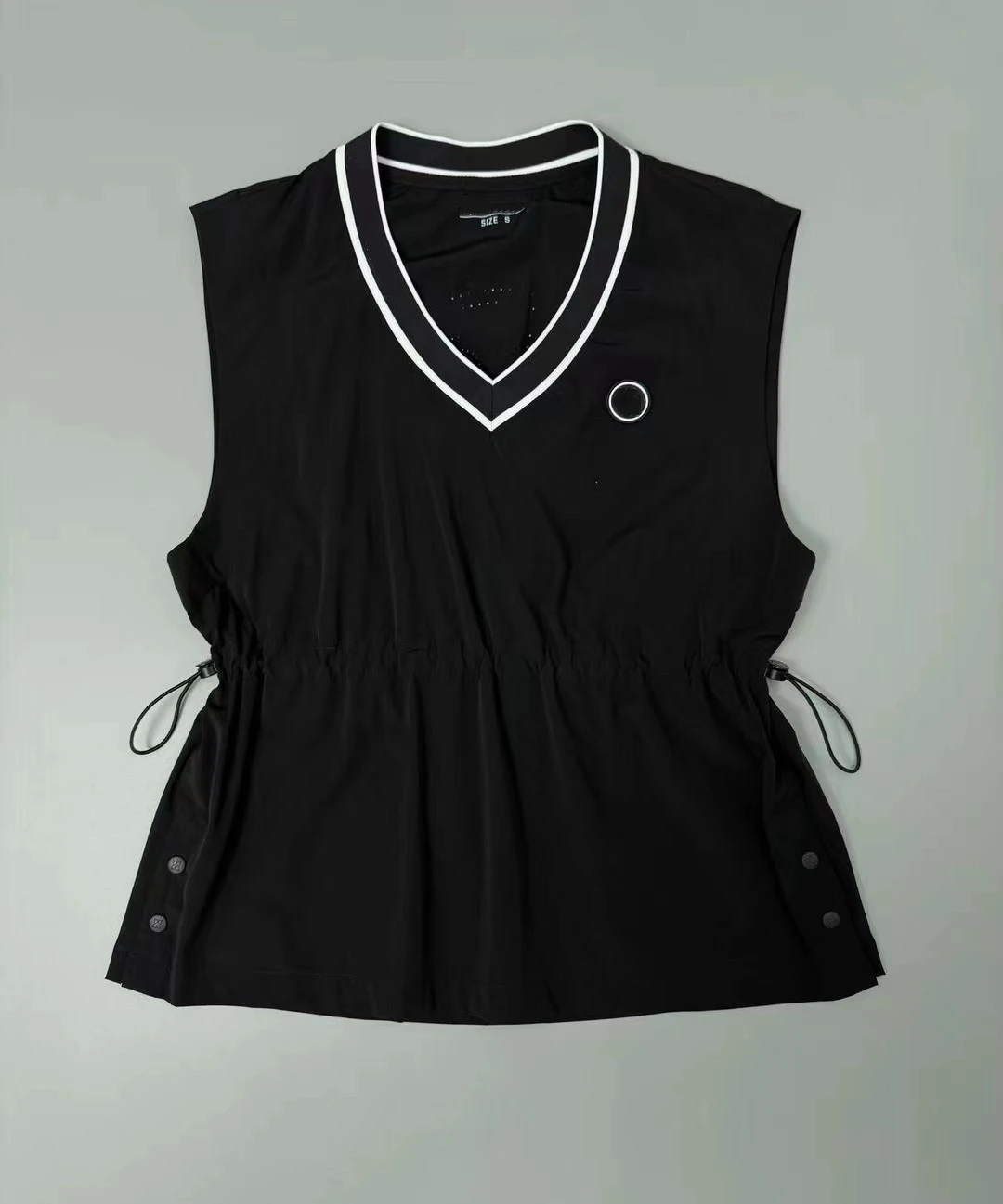 Summer New Brand Logo Golf Shirt Women's Sleeveless V-neck Golf Vest Outdoor Sports And Leisure Drawstring Golf Clothes