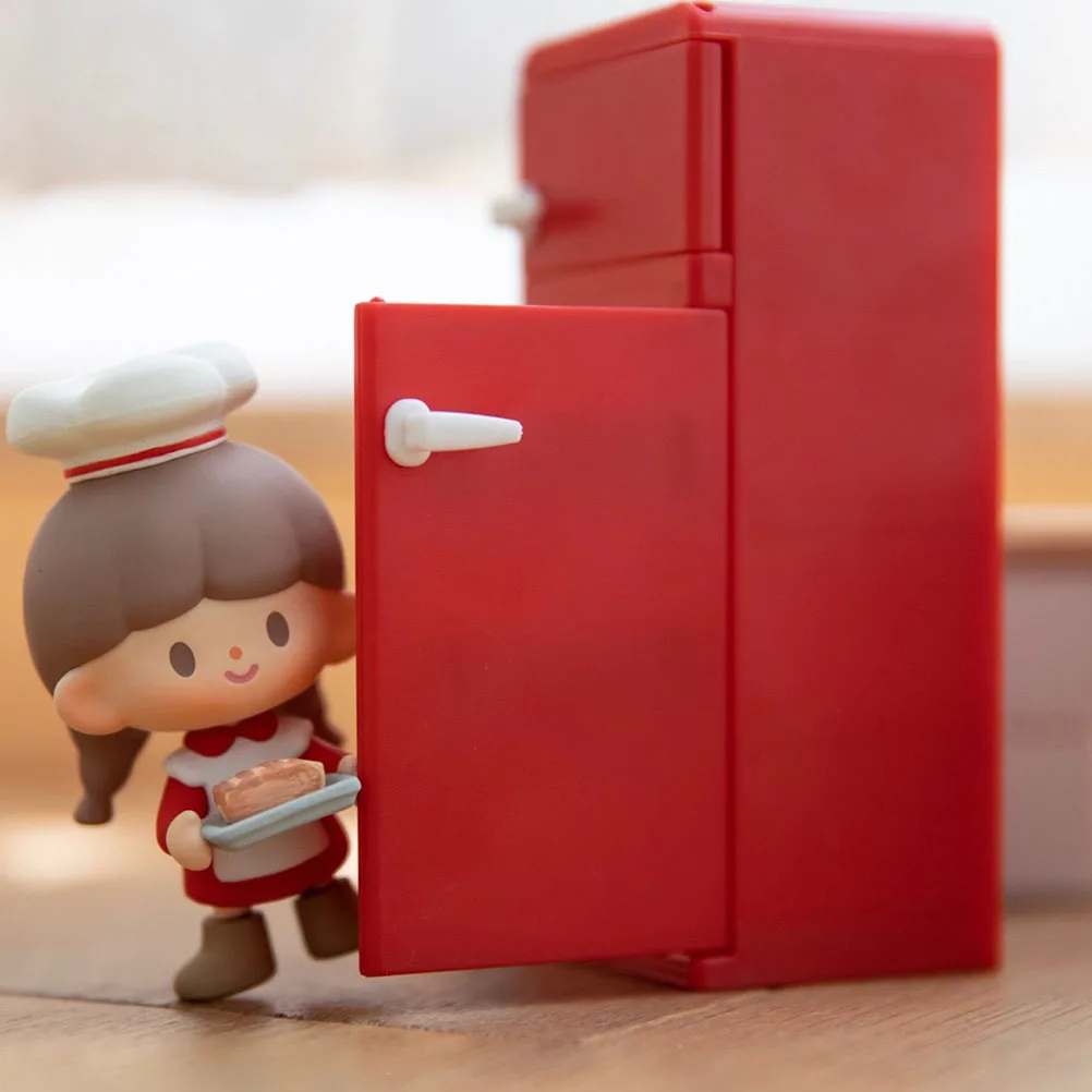 

Mini Refrigerator Toy Plastic Kids Children Dollhouse Decor Small House Model Play Simulate Knowledge Fun Interactive