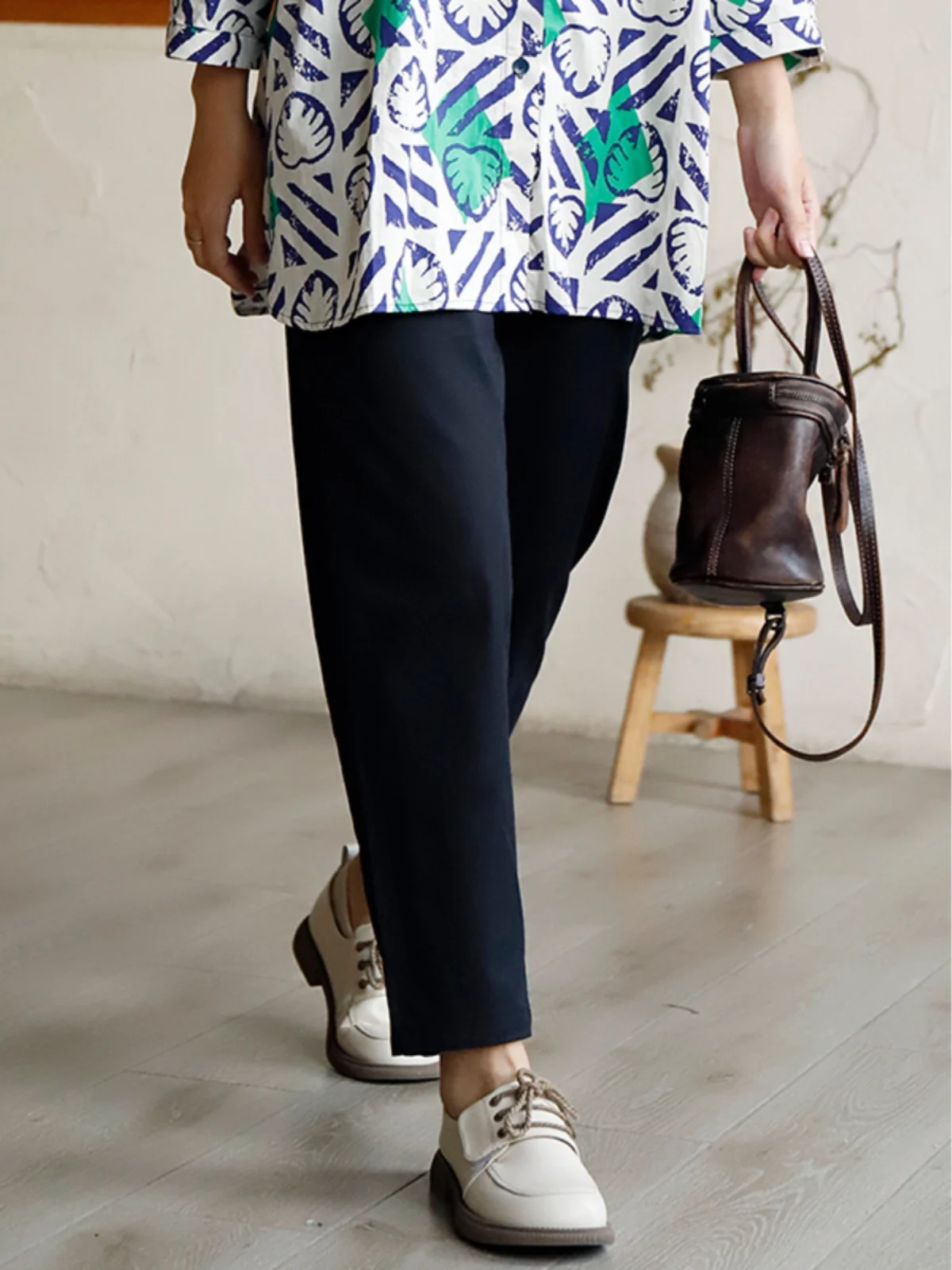 

Простые белые повседневные брюки для женщин, прямые, укороченные (7/8), из хлопка, с высокой талией и карманами