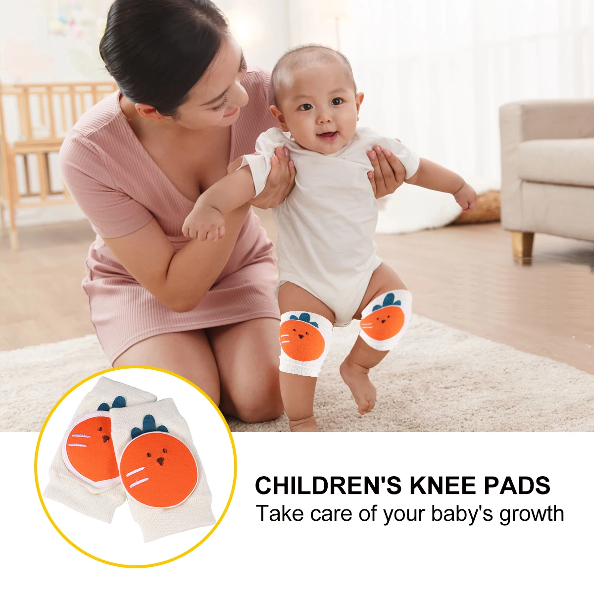 

Children Knee Pads Baby Crawling Protector Toddler Summer Breathable Elastic Cartoon Appearance Unisex Under 3 Years Old