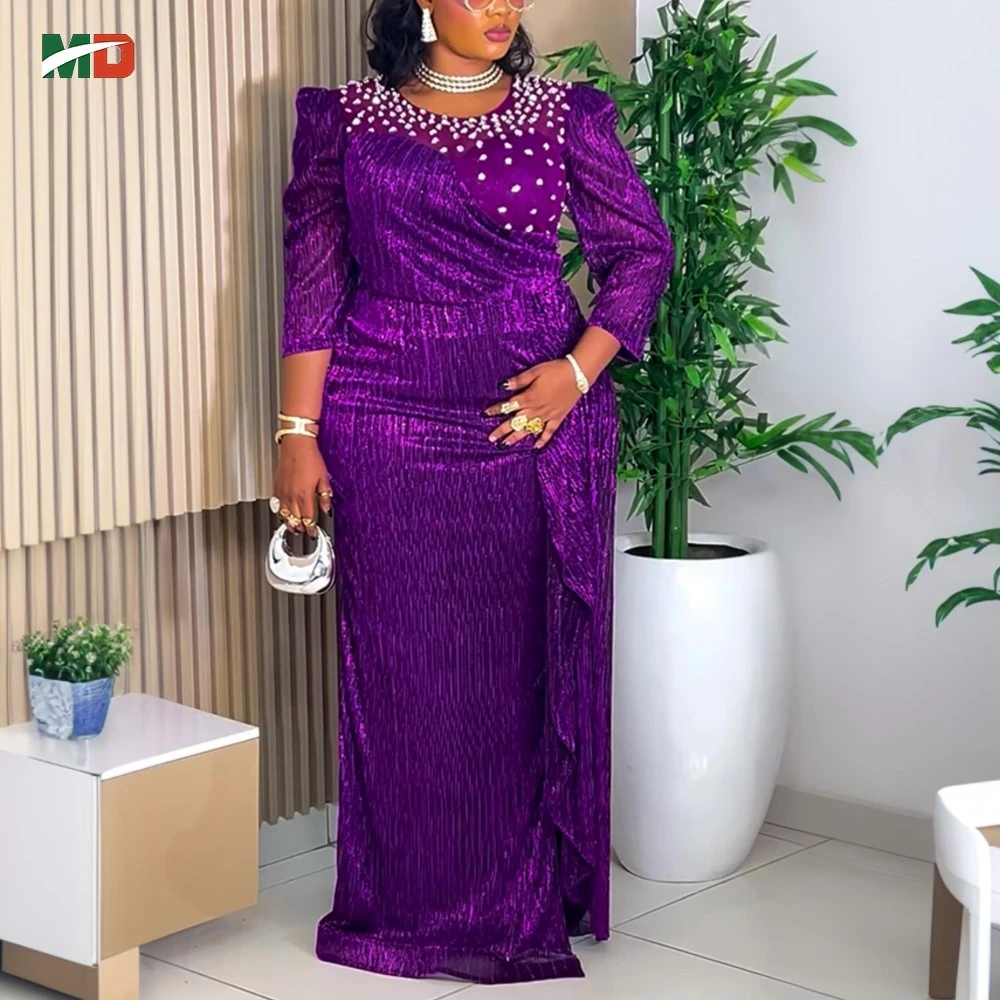 

MD 2026 Christmas Fashion African Party Dresses For Women Dubai Ankara Wedding Evening Gown Plus Size Elegant Turkey Maxi Dress