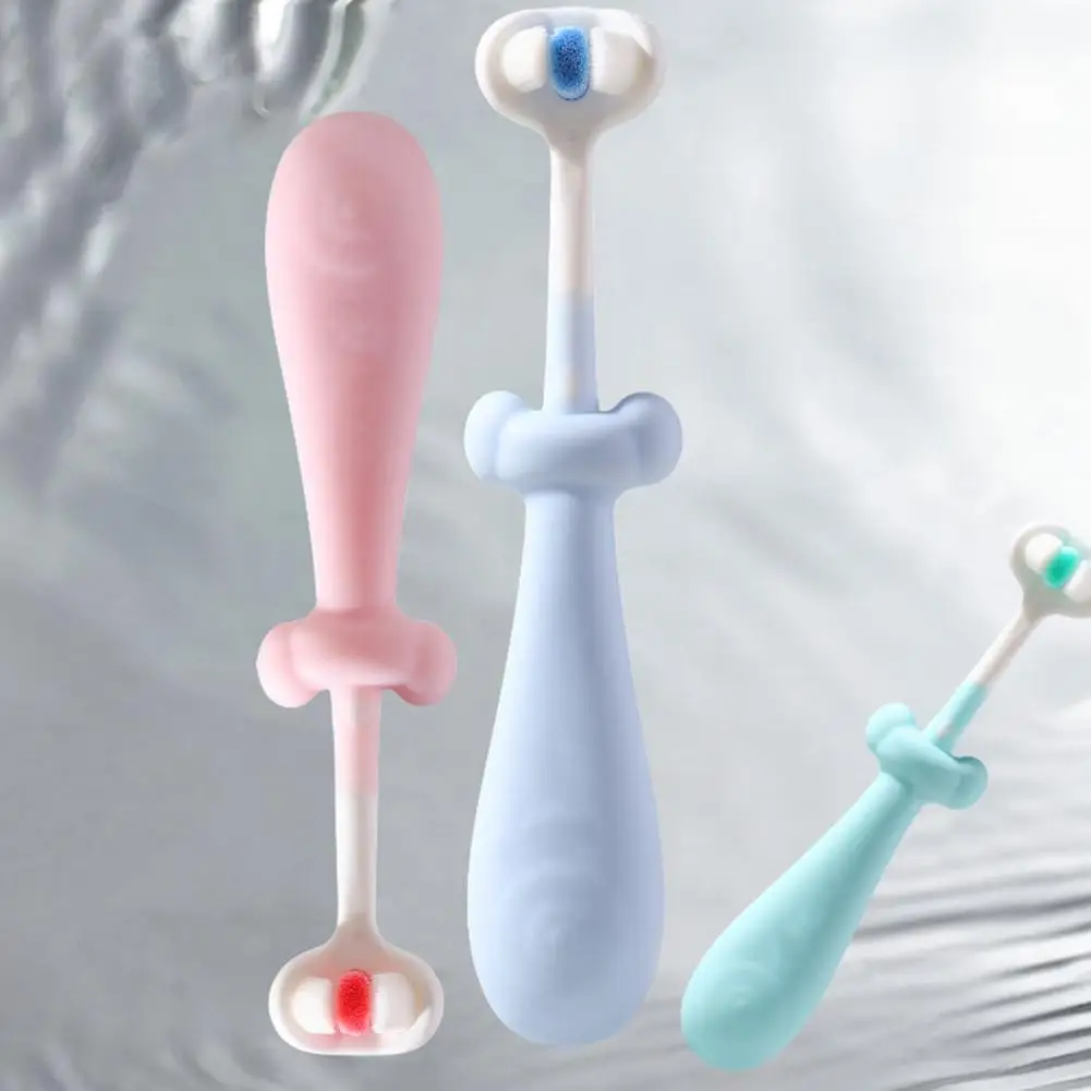 

Children Toothbrush Innovative Toothbrush Colorful Three-head Children's Toothbrush Set with Cute Cartoon Shapes for Effective