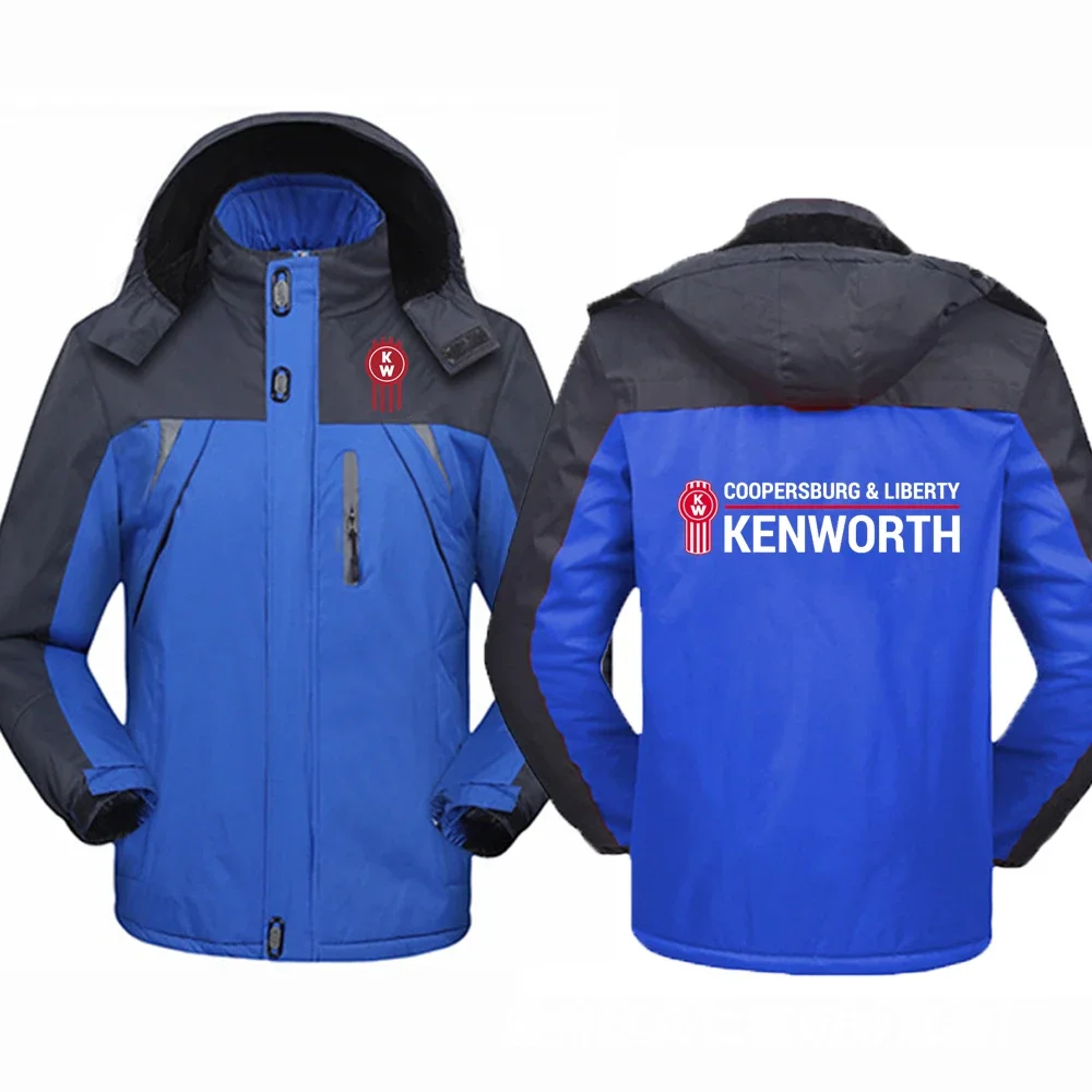 Winter New Kenworth Logo Print Custom Made Spliced Men Zipper Down Jacket Cotton Warm Thicken Casual Fashion Man Women Sportswea