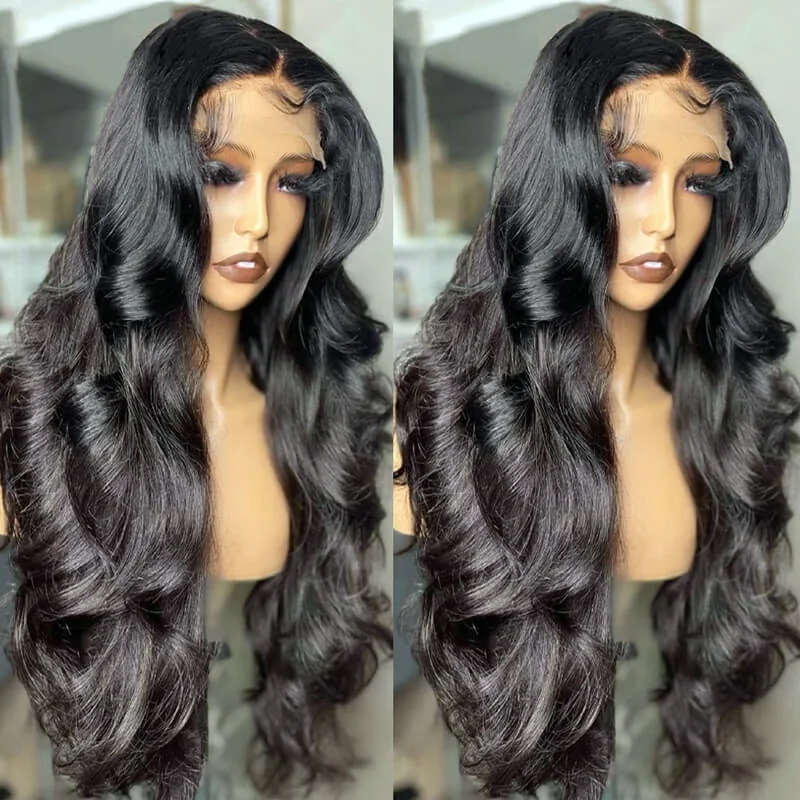 

Human Hair Wigs Brazilian Body Wave Lace Front Human Hair Wig Bleached Knots 13x6 Full Frontal Wig