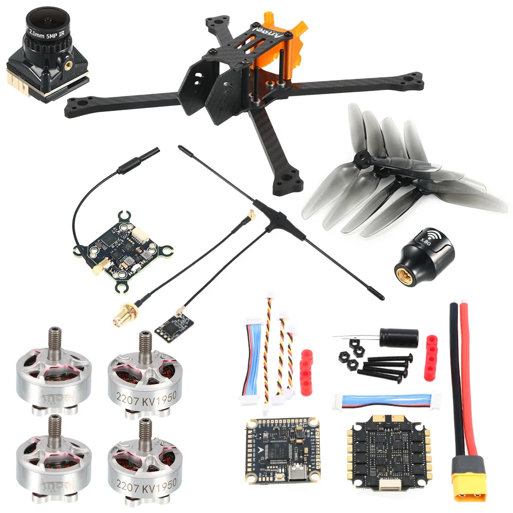 Angel50 FPV-Drohnen-Kit RC Quadcopter STM32F405 BMI270 2207 1950kv Bürstenloser Motor Unterstützt 4-6S Lipo 2.4G/915Mhz Für FPV-Rennen