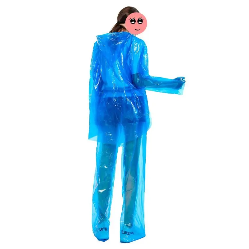 Disposable Raincoat Rain Pants Waterproof Rain Poncho for Outdoor Camping Hiking