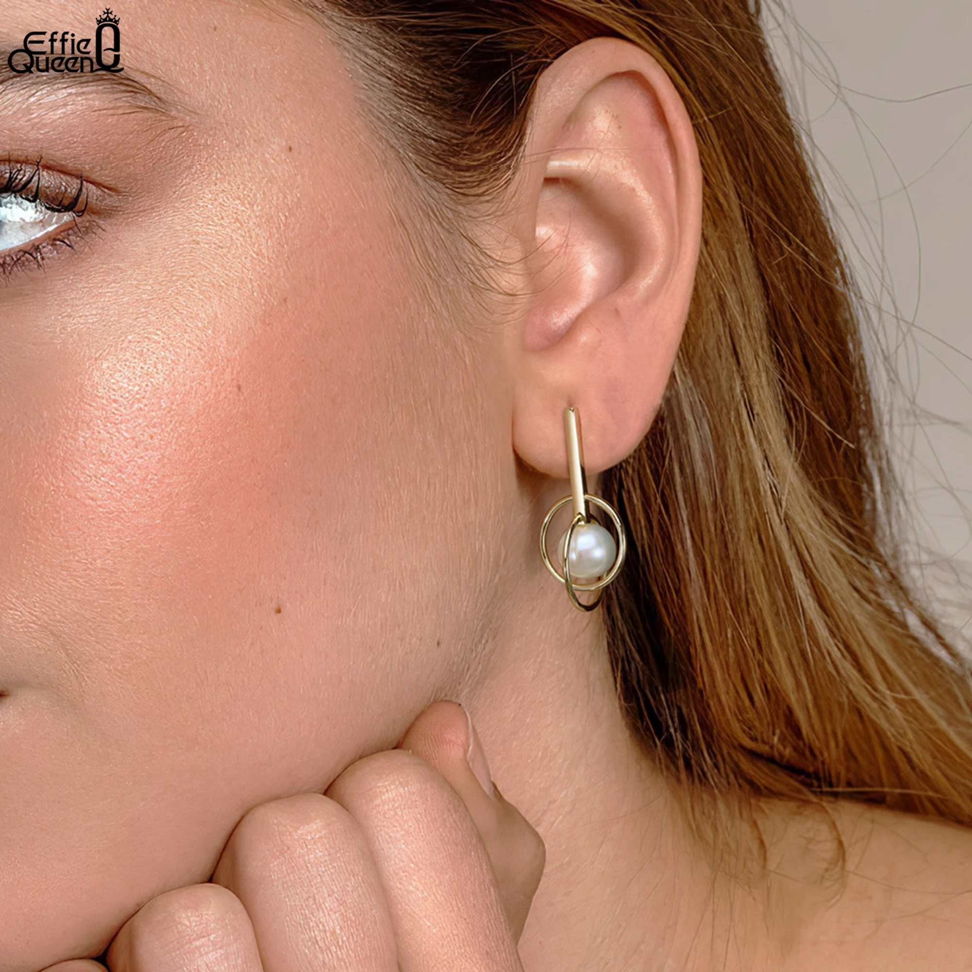 

Очаровательные висячие серьги из стерлингового серебра 925 пробы Effie Queen с овальным жемчугом 7,5-8 мм в подарок для торжеств GPE93