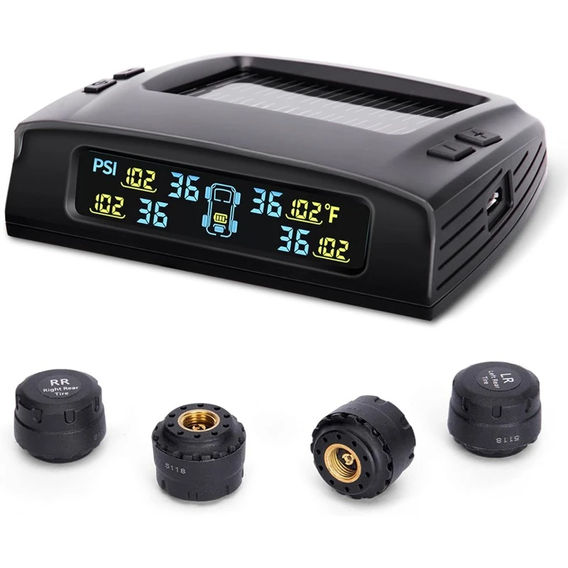 RV Tire Pressure Monitoring System,    5 Alarm Modes, M7-3 TPMS - 2024 Updated w/Color LCD Display, 0-87PSI for RV