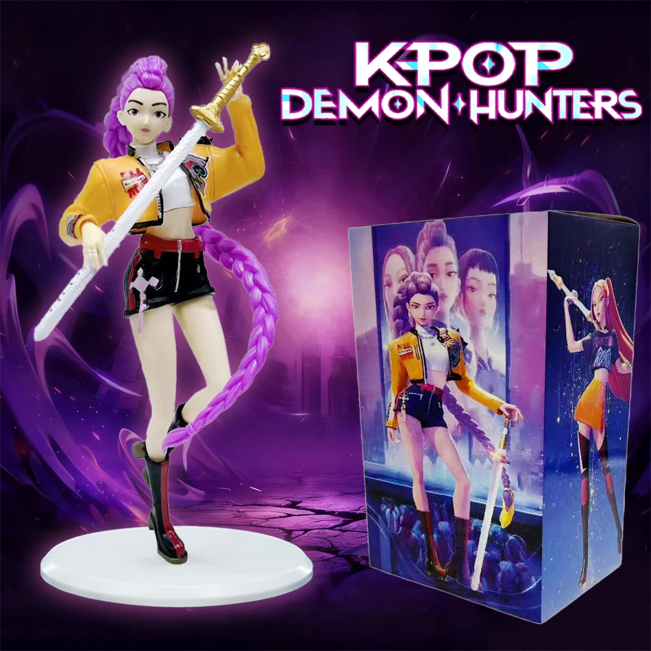 20 سنتيمتر K-Pop شيطان الصيادين أنيمي Kpop فتاة مجموعة الكرتون رومي عمل أرقام البلاستيكية جمع التماثيل لعبة مجسمة دمية طفل هدية عيد الميلاد