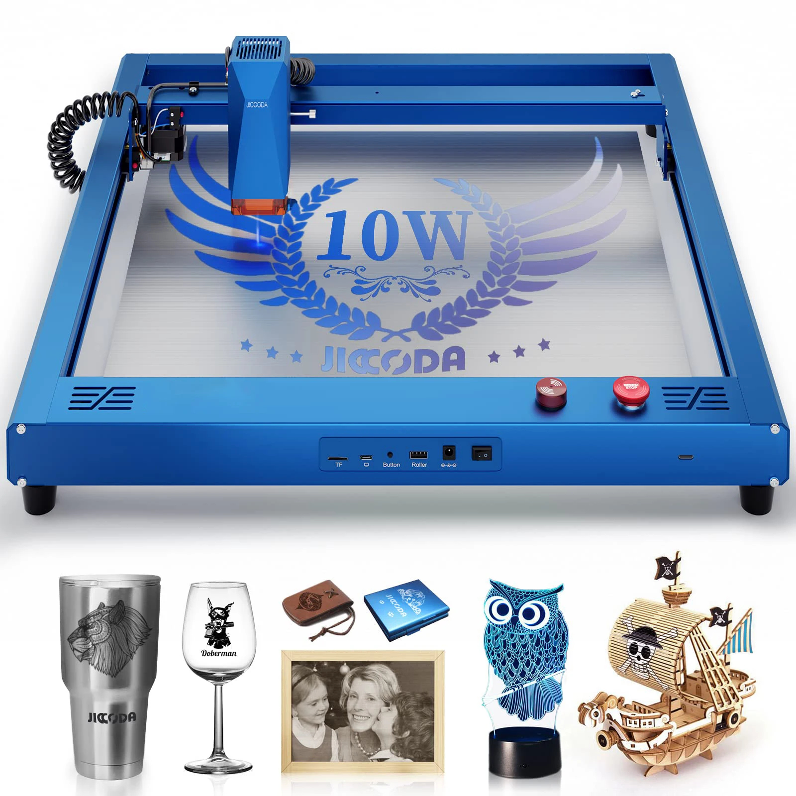 L1 10W Output Laser Engraving Machine For Metal or Wood 400*400mm Carving Area Wireless Bluetooth CNC Machine Cutter APP Control