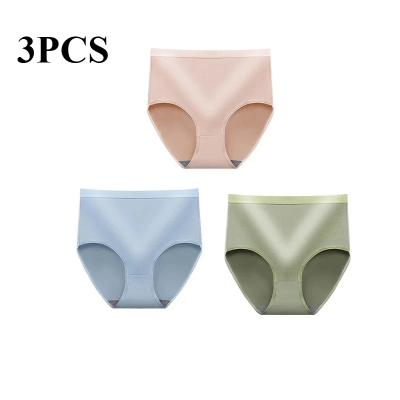 Ropa interior de cintura alta para mujer, paquete de 3, comodidad diaria de talla grande, calzoncillos invisibles sin costuras debajo de pantalones vaqueros/polainas