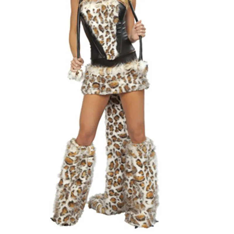 Cheap Hot New Arrival Sexy Adult Fox Costume Woman Cat Animal Cosplay Hooded Dress Halloween Leopard Costume Party Performance