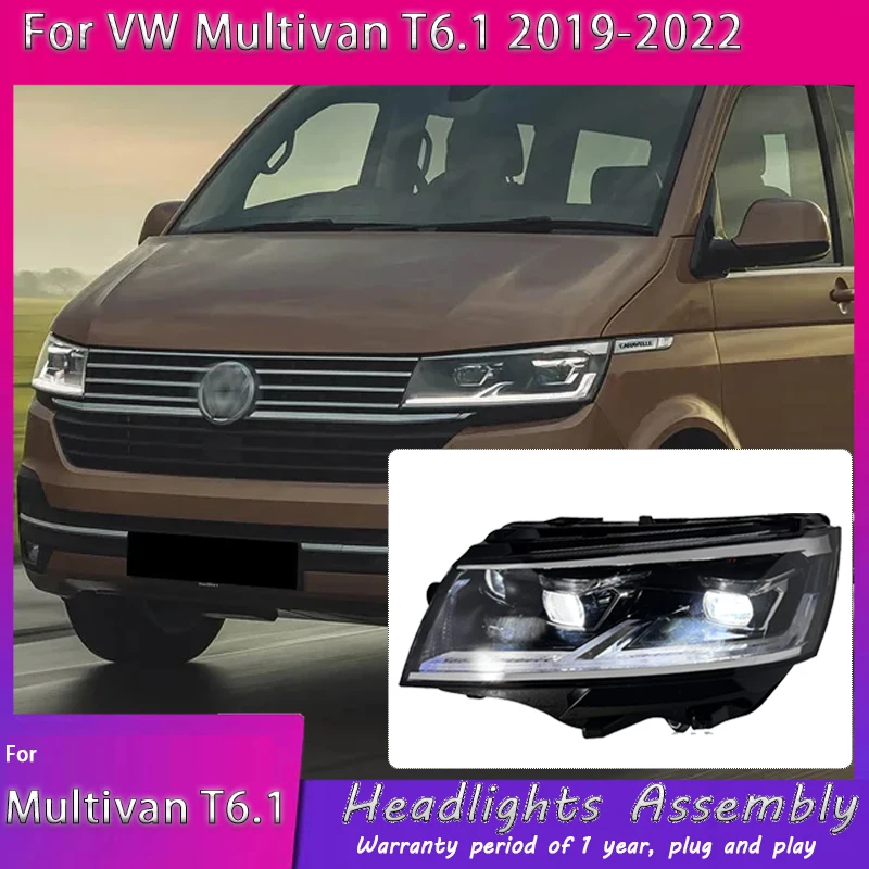 

Автомобильный Стайлинг, фара для VolksWagen Multivan T6.1 2019-2022, светодиодная фара, светодиодная линза проектора DRL, динамические автомобильные аксессуары