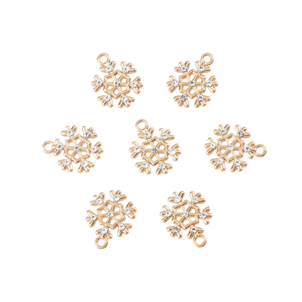 10 قطعة 1.5X1.8 سنتيمتر ندفة الثلج قلادة سحر سبيكة الجوف خارج Diy بها بنفسك صنع المجوهرات اكسسوارات ل قلادة سوار المفاتيح الطرف #5