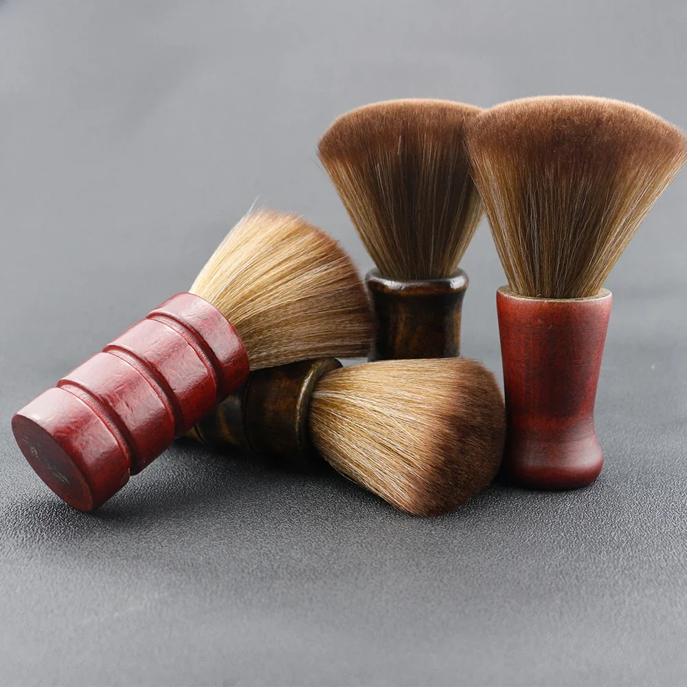 Professional Soft Barber Neck Face Duster Brushes Hair Cleaning Brush Wood Handle Hair Cutting Hairdressing Barber Neck Brush