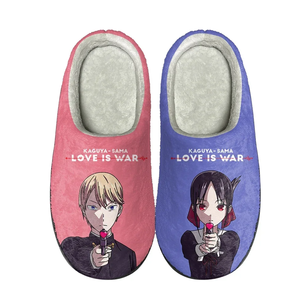 

Домашние хлопковые тапочки Kaguya Sama Love Is War, высококачественные, для мужчин и женщин, плюшевые, модные, повседневные, теплые, термостойкие