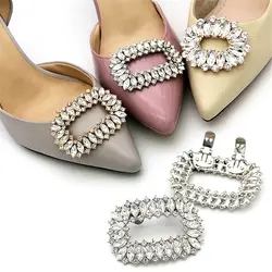 Women Lady High Heel Shoe Clips Rhinestones Crystal Shiny Decorative Clips Charm Buckle Bride Shoes Charms Jewelry Decorations