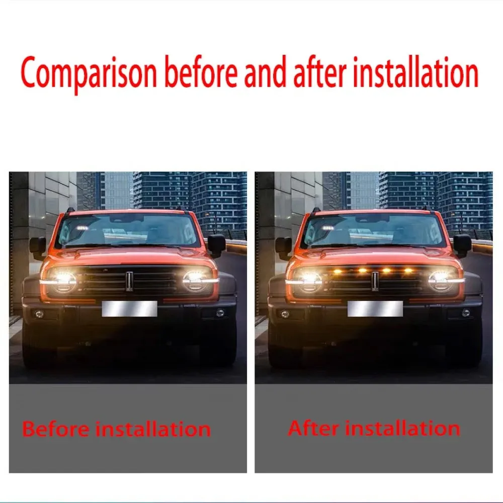 4/5/6PCS Tank 300 LED Grill Light, Car Grille Decoration LED Off-Road Modification Dedicated Lights Daytime Running Light Access