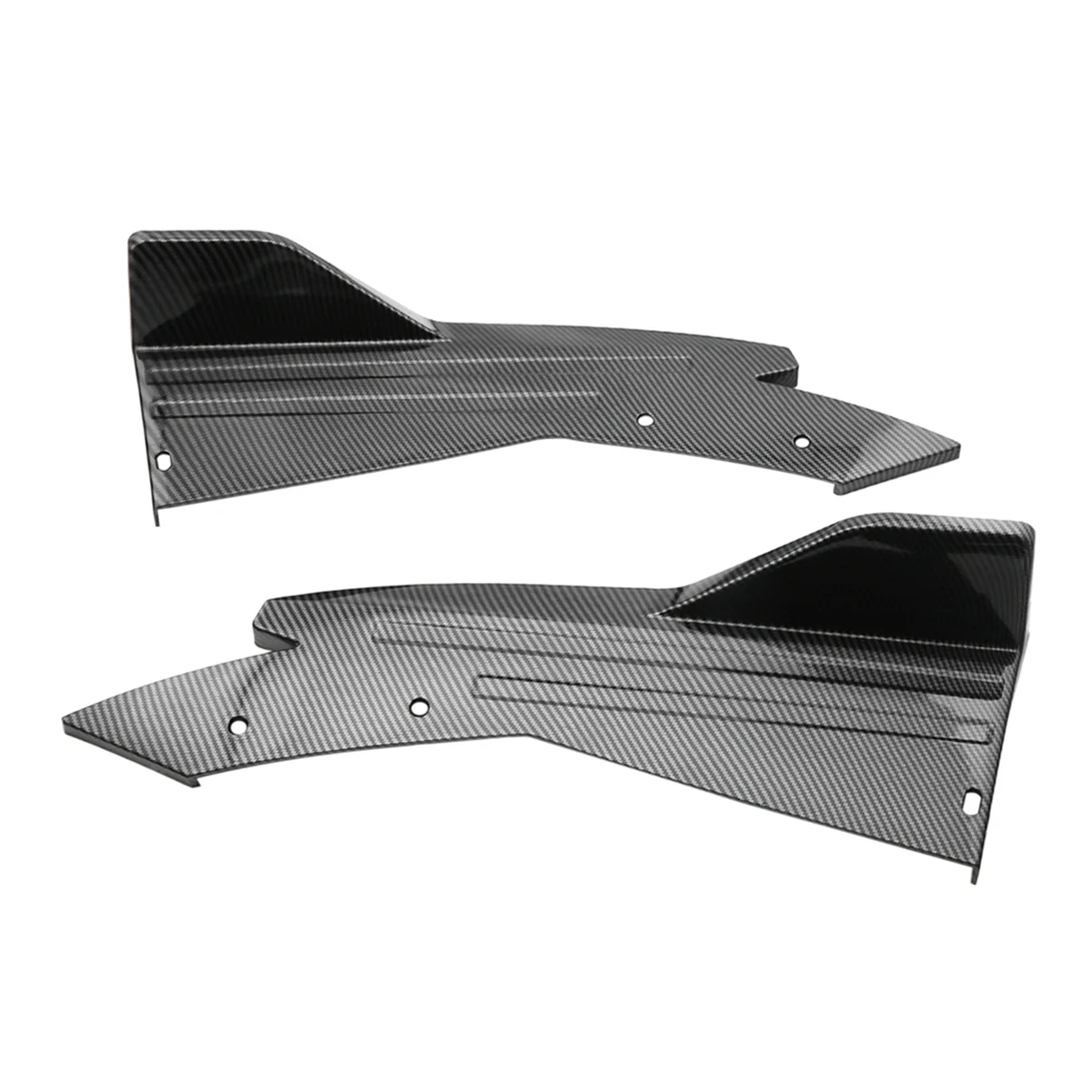 48cm Rear Bumper Protector Canards Splitter Side Skirt Guard Body Kits Cover Sticker Car Tuning Accessories Carbon