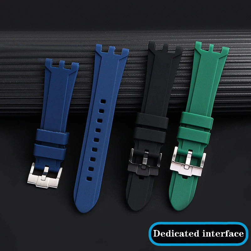 Rubber Watch Band For Versace V-RACE DUAL Series Strap Silicone Watch Accessories 24mm Waterproof Belt Notch Special Concave - view 6