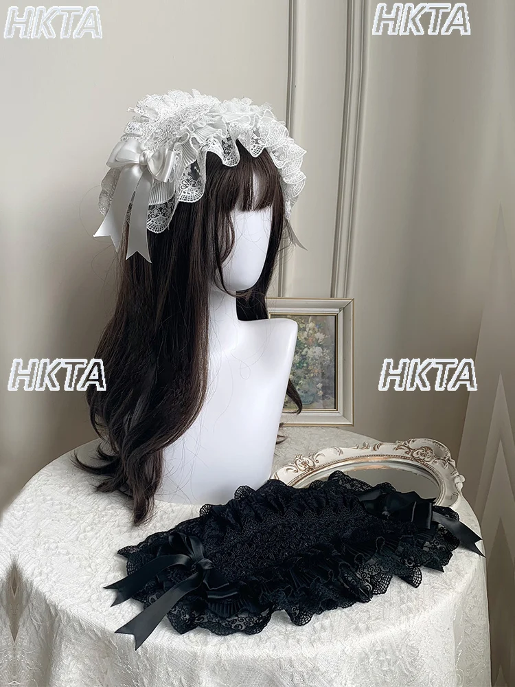 오리지널 레이스 보우 헤어 밴드 패션 다목적 머리 장식 로리타 소녀 작은 항목 다크 고딕 할로윈 헤어 밴드 코스프레 액세서리