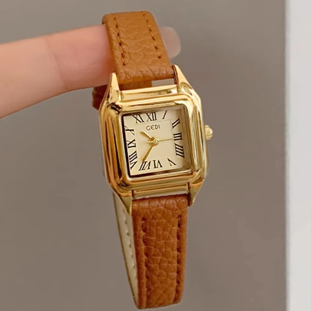 Fashion temperament minimalist luxury small square belt with quartz women's watch for women‘s girl party gift jewlry wholesale