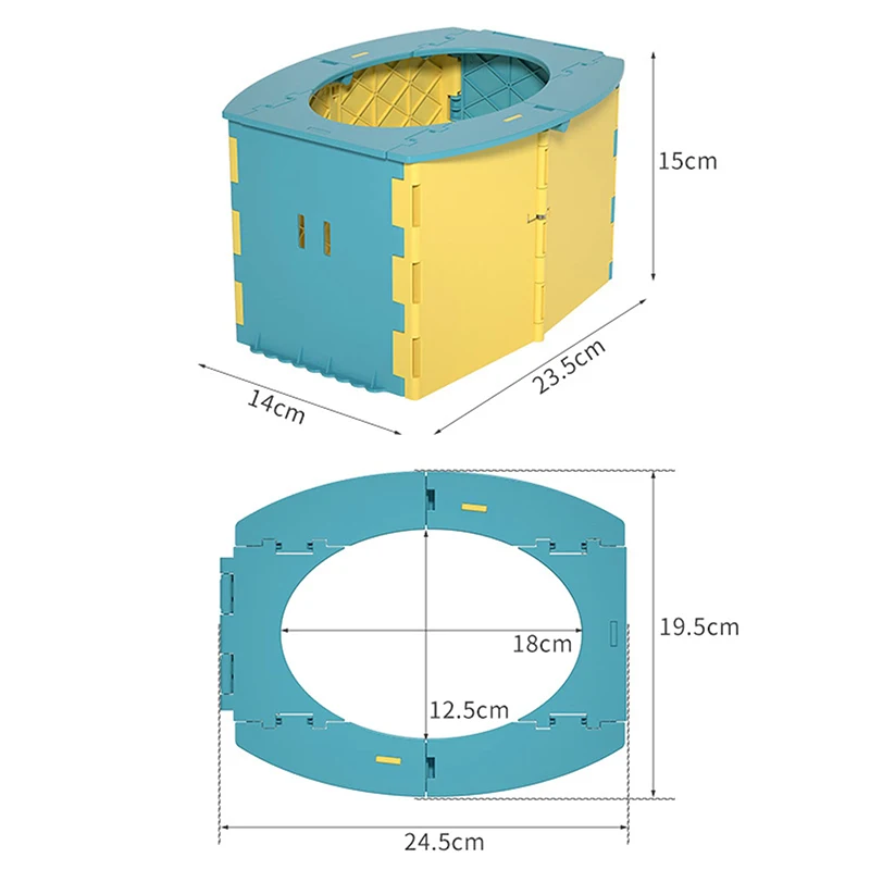 Children\'s Portable Toilet Baby Training Potty Folding Chest of Drawers Toilet Seat Camping Toilet Washable Robust Compact Toile