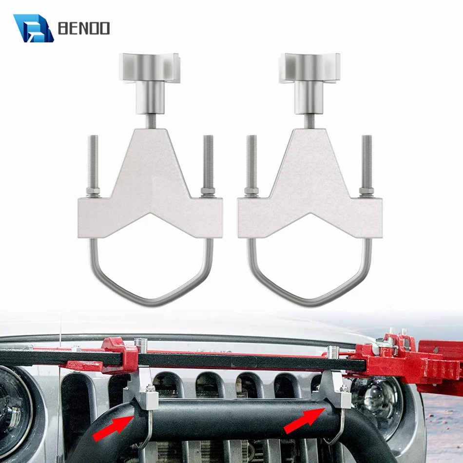 Adjustable 4.5-8.7cm Universal Jack Mounts For High Lift Offroad Roof Rack Front Bumper Bull Bar Roll Cage Mounting