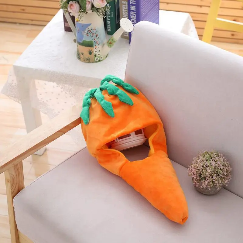 Lovely Carrot Shaped Hat Stuffed Toy Cosplay Headwear Party Hats for Carnival Festival