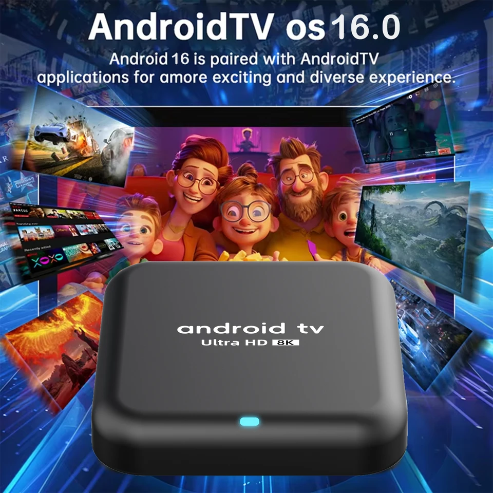Smart TV Box 2026 Android 16 Q18 RK3518 Doble Wifi 5G Wifi6 Asistente de Google Video 8K BT6.0 Netflix 8GB 128GB 256GB Reproductor Multimedia 3