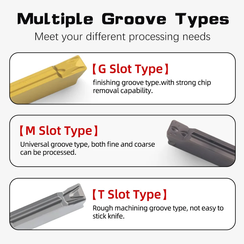 Carbide Grooving Insert Turning Tool, Lâmina de corte CNC, Torno, Série completa, MGMN, MRMN, 150, 200, 250, 300, 400, 500, 600