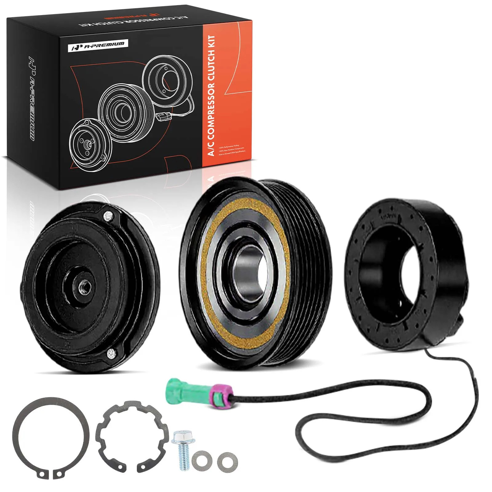 A-Premium AC Compressor Clutch Kit for Volkswagen Passat 1998-2005 Audi A4 A4 Quattro 1996-2001 A6 1997-2001 A6 Quattro A8 S4 S6