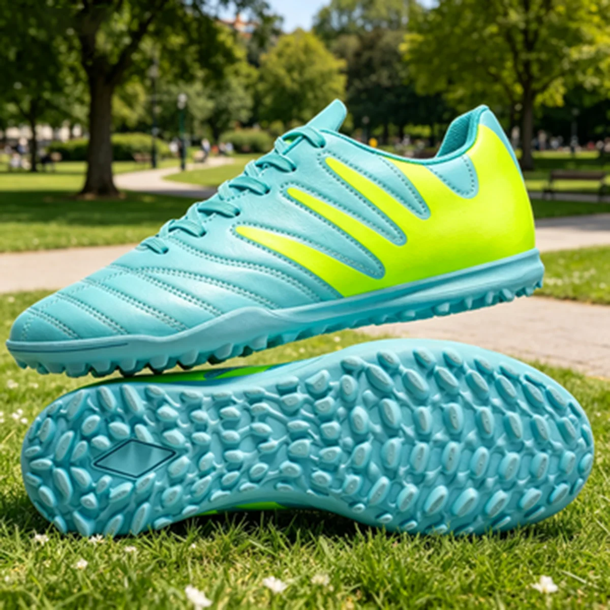

Breathable PU Fabric Soccer shoes TF Turf Rubber Sole Wear Resistant Anti Slip for Kids Youth Men Women Training