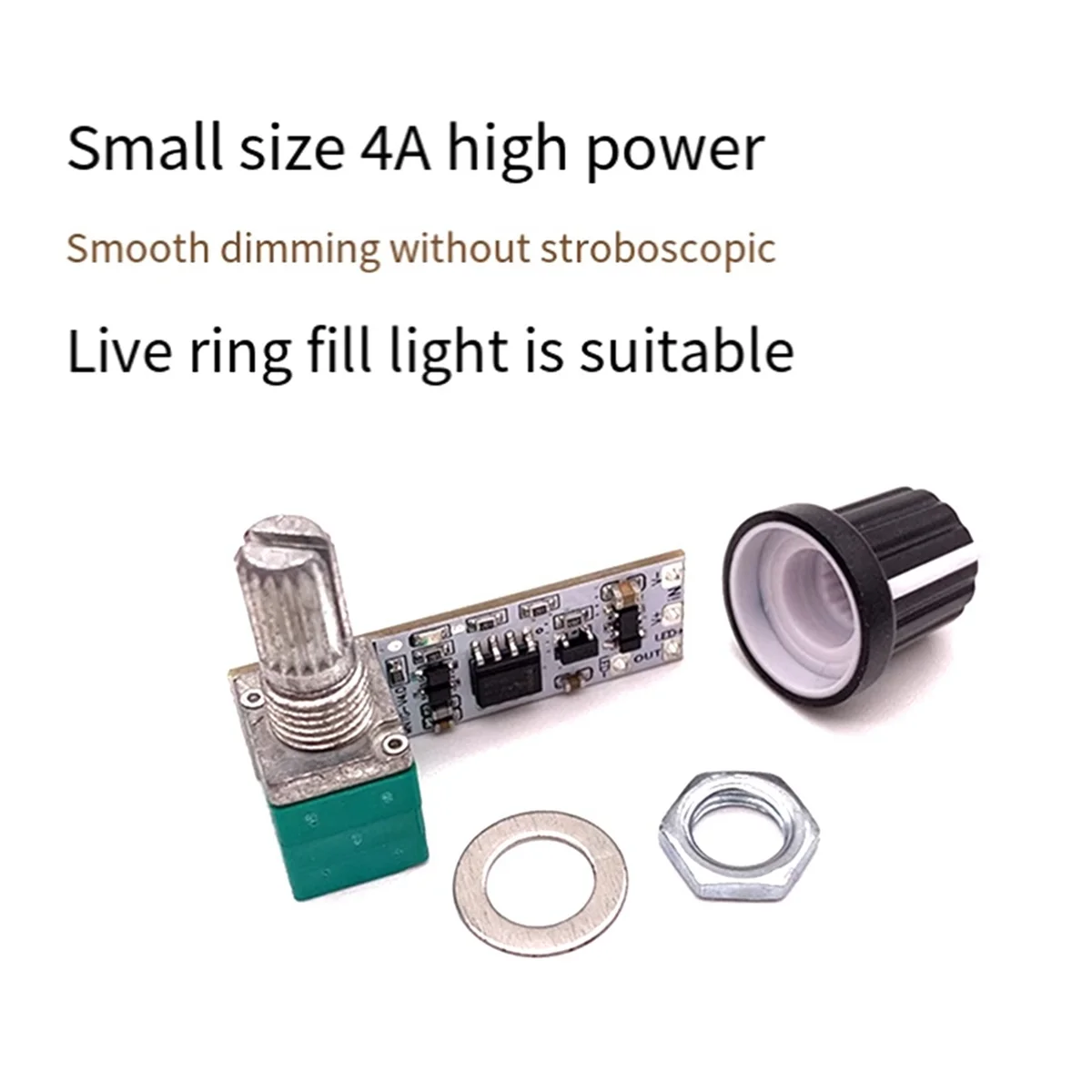 LED Constant Voltage Dimmer Board Control Module Table Lamp Stepless Knob Potentiometer Live Fill Light Dimmer Module,A