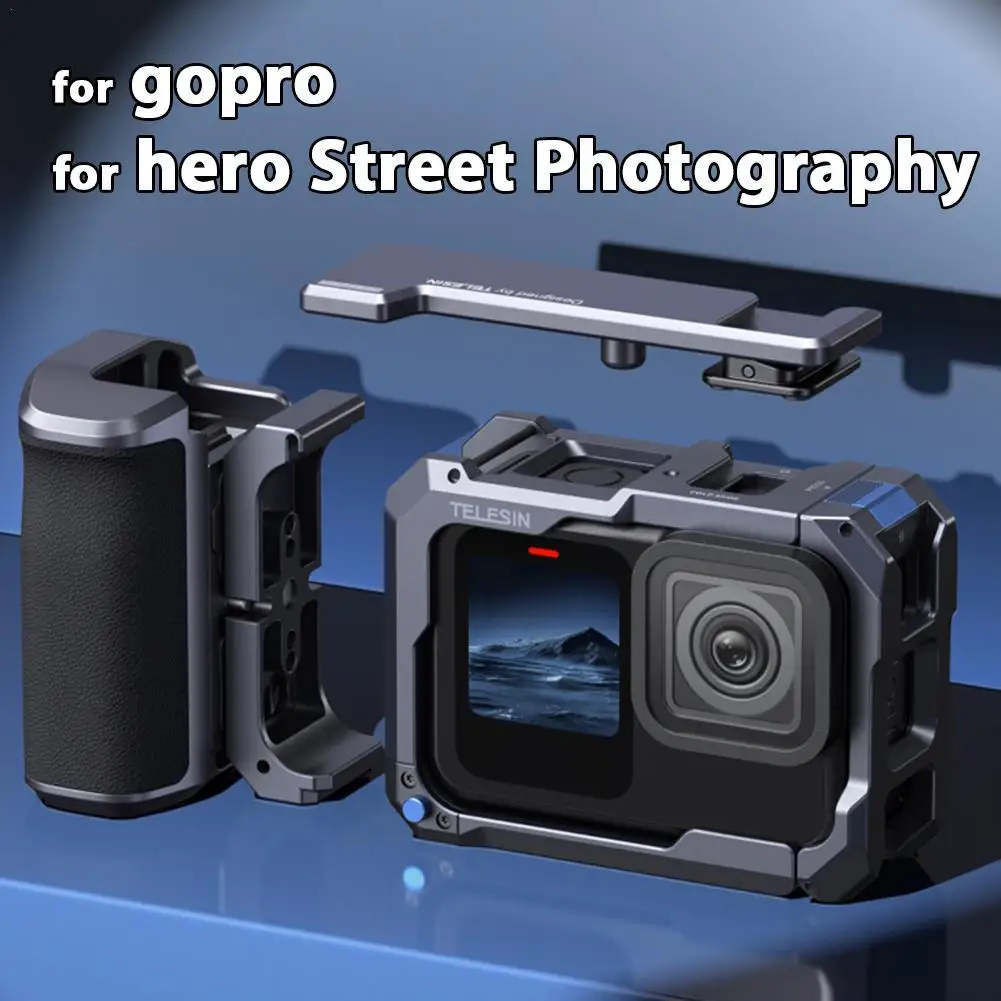 pour-telesin-pour-gopro-11-12-13-cage-de-protection-pour-lapin-pour-photographie-cadre-d'extension-poignee-anti-rayures-antichoc-boitier-en-metal