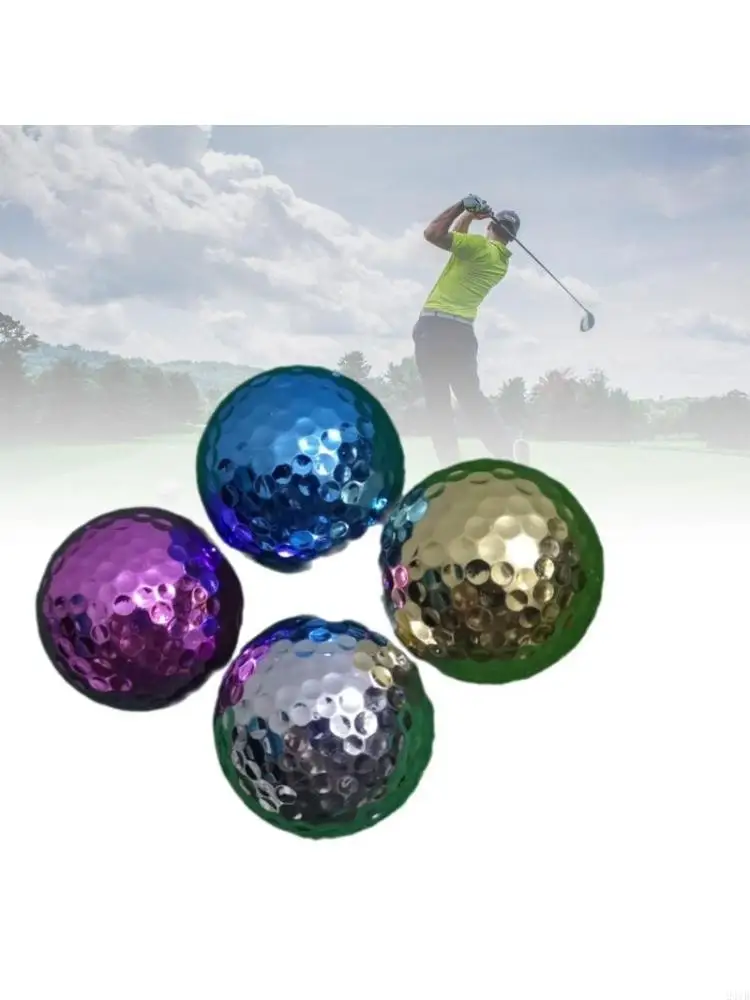 Golf Practice Ball Double Layer Plating Golf Ball Swing Putters Training Golf Ball Accessorys for Golf Practicing 