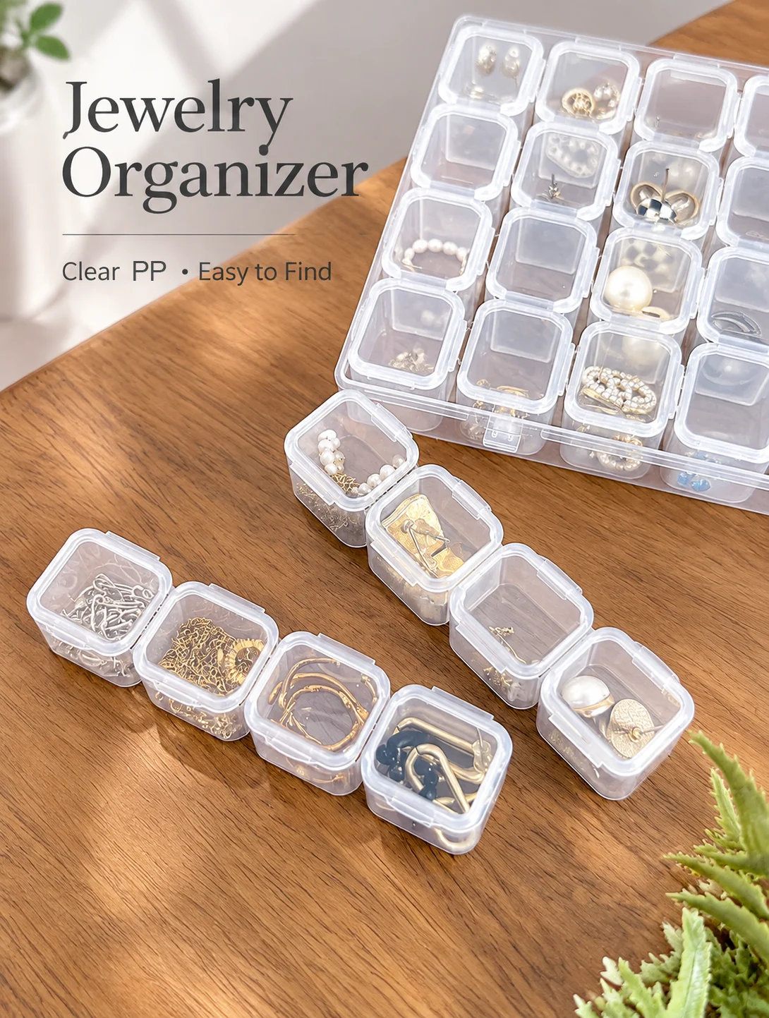 28 Grids Transparent Nail Art Storage Box Mini Rhinestone Organizer Jewelry Holder Portable Manicure Tool Case Salon Home - view 3