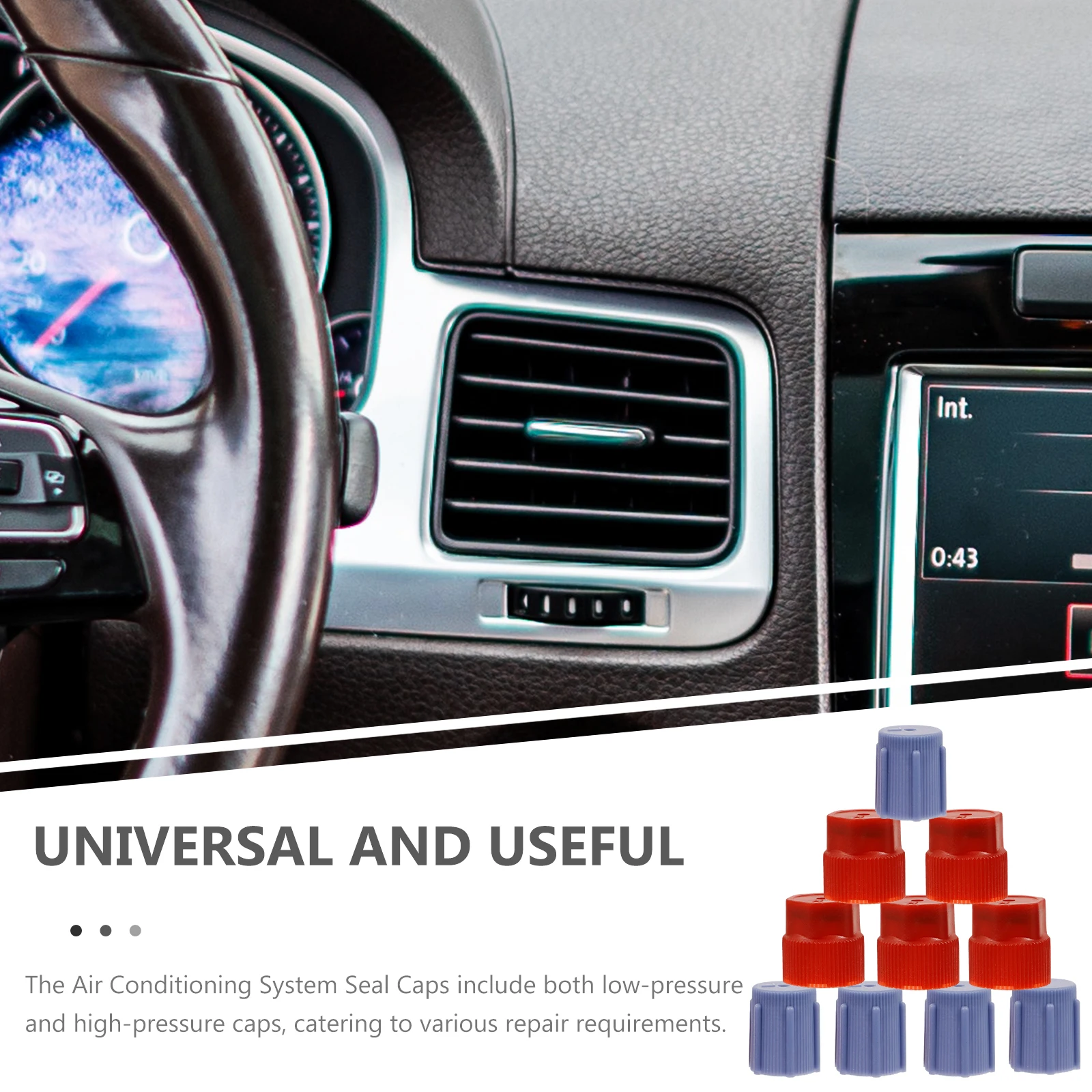

1 set Air Conditioning Repair Parts Leakproof Charging Port Caps for Car System Service Universal Fit ABS Material