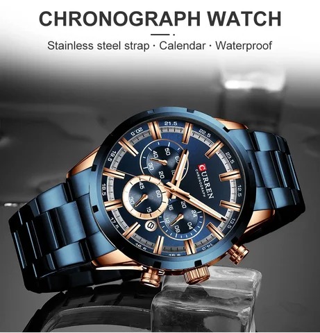 Men's Six-Hand Multifunction Steel Watch