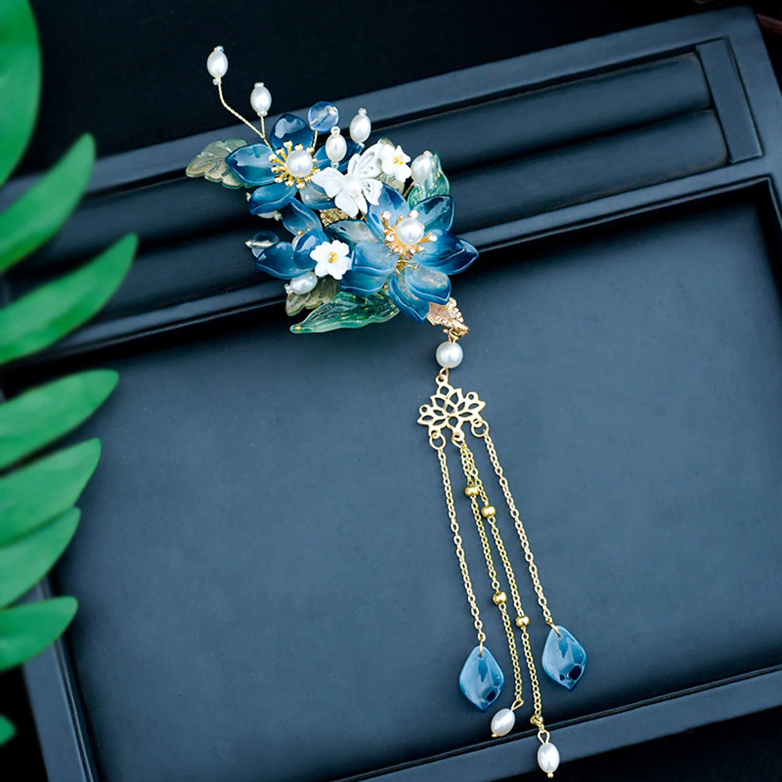 1 Paar Vintage-Haarspangen, trendige handgefertigte Haarnadeln mit Blumenquasten, Hanfu-Kleid, exquisite Kopfbedeckungen, eleganter Schmuck, Haar-Accessoires – Detail 16