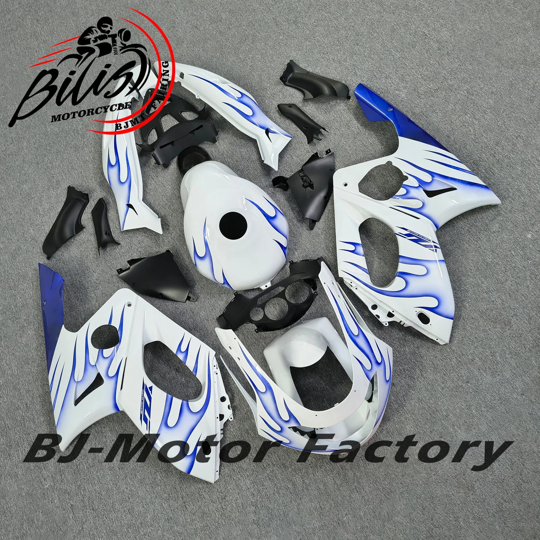 

Fairings +Tank For YAMAHA Thundercat YZF600R YZF-600R white blue flames YZF 600R 1997 1998 1999 2000 2001 02 03 05 06 07