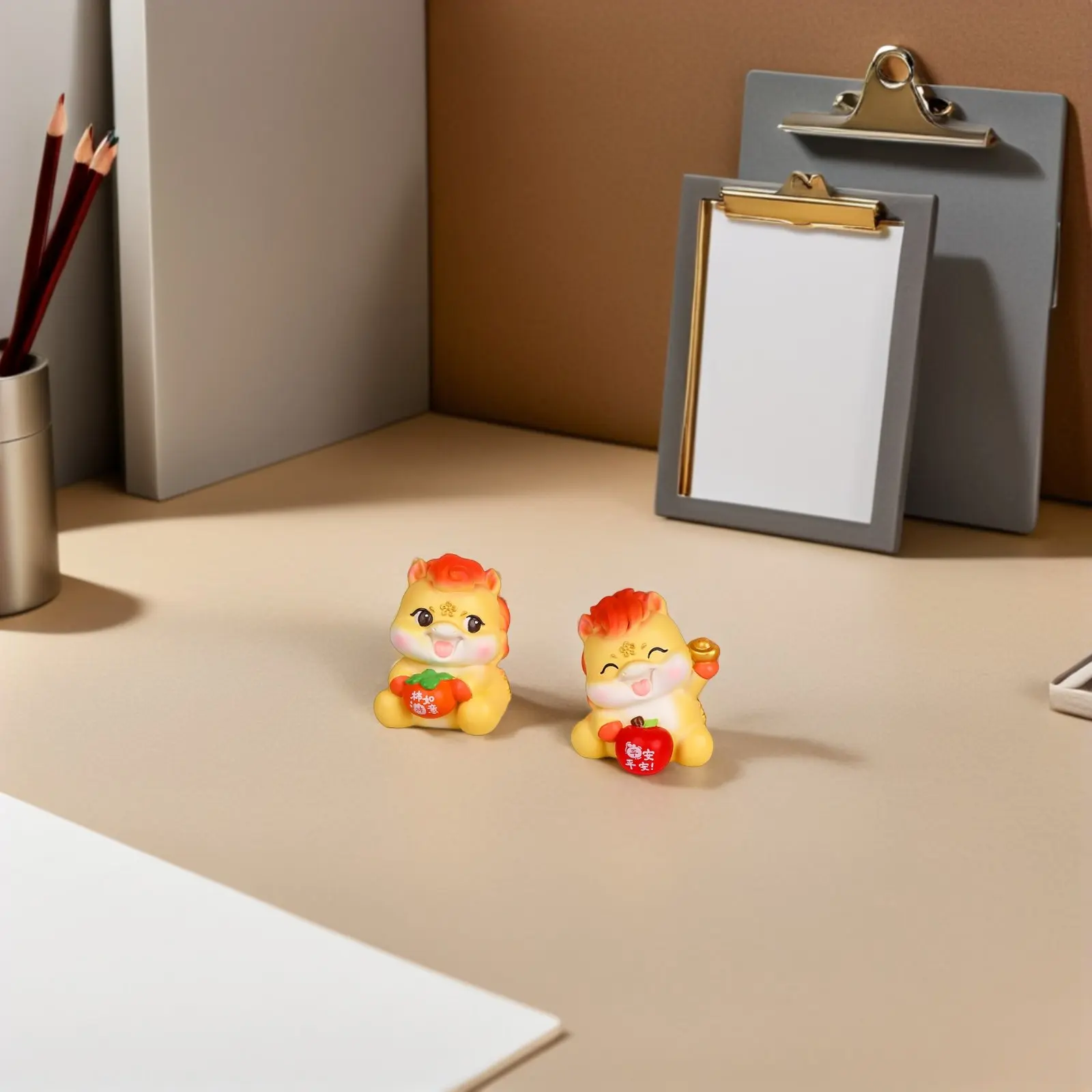 

4Pcs Horse Resin Statue 2026 New Year Horse Figurine for Luck and Wealth Animal Table Ornament for Desk Bookshelf Living Room