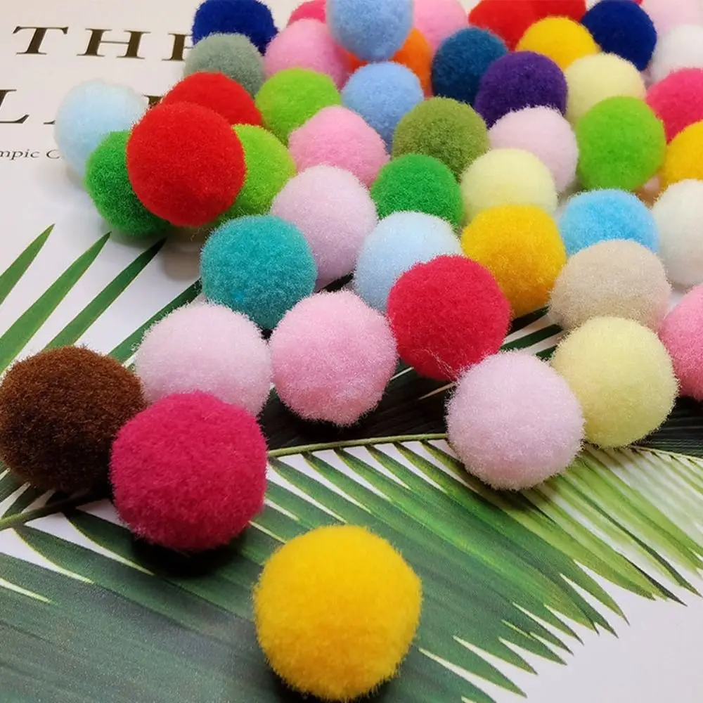 

100 Pcs Pompoms 10mm Pompom Fur Balls Candy Colors DIY DIY Pom Pom Ball Colorful Elasticity DIY Ball Wedding