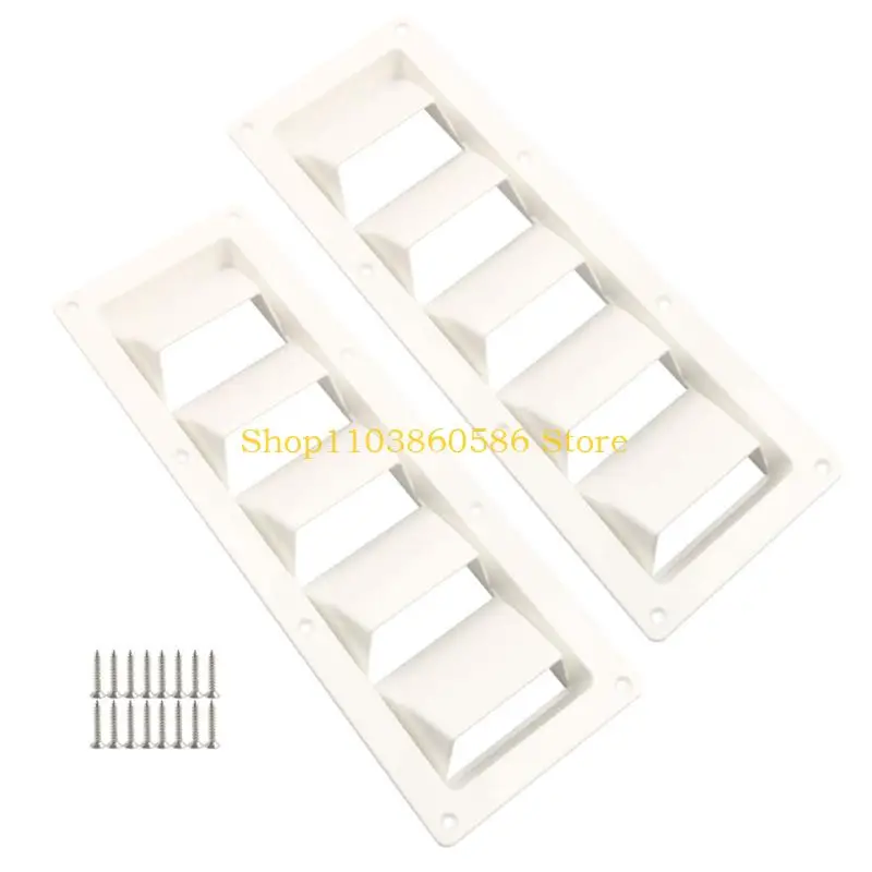 242A Flush Mount Vent Cover 2 Pack ABS Louvered Grille with Pre Drilled Screw Holes, Vent Panel for Trailer Boat Use