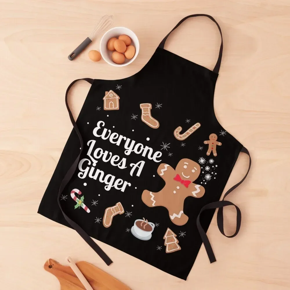 

Everyone Loves A Ginger Xmas Gift, Funny Christmas Gingerbread cookie man. Apron kitchen utensil Apron