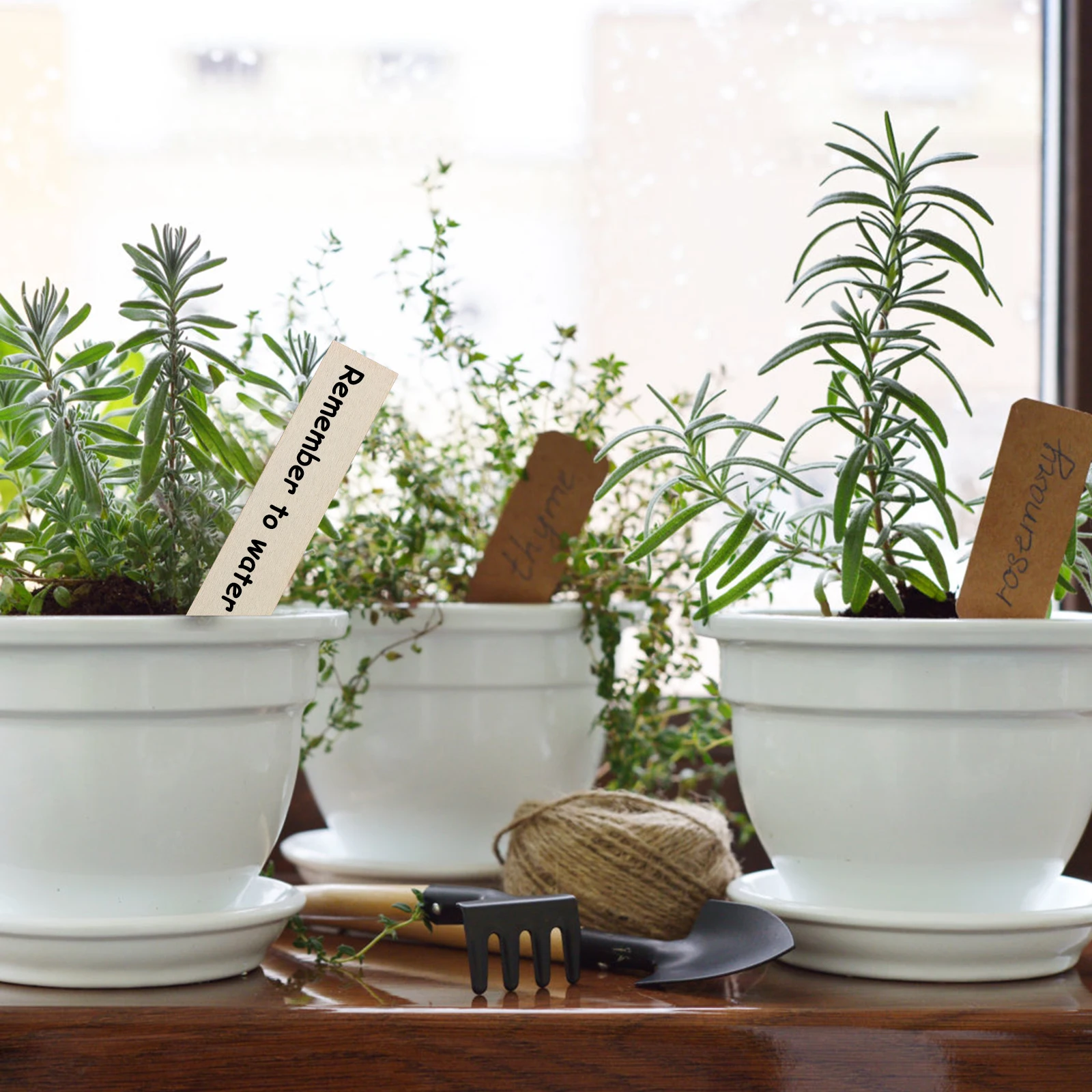 

50Pcs Wooden Garden Plant Labels Small Reusable Plant Markers for Nursery Potted Plants Seedling Identification Management